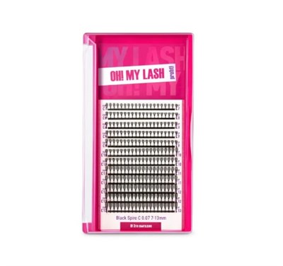 Ресницы черные в пучках OH! MY LASH Spire - 12 линий - MIX (D 0.07 7-13мм) L24074