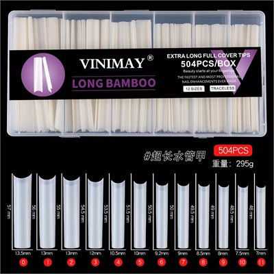 Гелевые типсы Vinimay  LONG BAMBOO молочные 504 шт 2000000053066