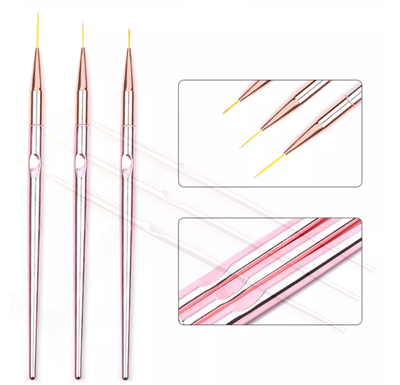 Набор кистей волосок Metallic Pink, 3шт 2000000012780
