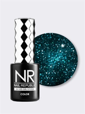 Nail Republic-399 Oasis гель-лак, Мерцающий бирюзовый салют 10 мл 1119752