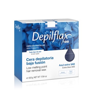 Depilflax Воск Горячий пленочный 3AB, в брикетах, Азуленовый 500 гр 8421421901387