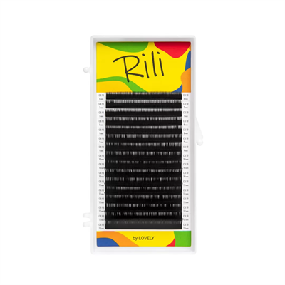 Ресницы чёрные Rili - 16 линий - MIX (M 0.10 8-15мм) 8933720121590