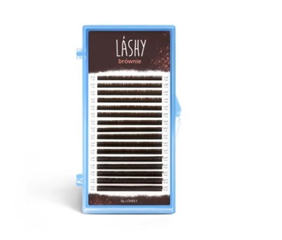Ресницы темно-коричневые LASHY Brownie - 16 линий - MIX (D 0.07 5-10мм) L11634