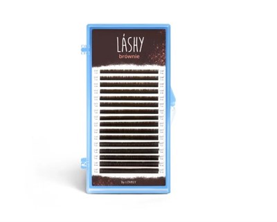 Ресницы темно-коричневые LASHY Brownie - 16 линий - MIX (D 0.07 7-12мм) 8933720125574