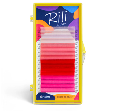 Ресницы цветные Rili Shake Coral - 16 линий - MIX (D 0.10 10-13мм), 8933720140577