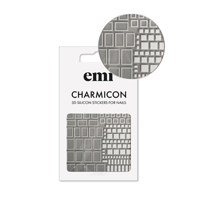 SALE E.Mi Charmicon 3D Silicone Stickers №161 Квадраты белые 2011000023553