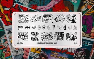 -30% Пластина для стемпинга Go! Stamp 43 Comic Book by @katefosse_nails 2546131600910