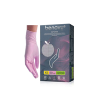 Перчатки нитриловые Benovy XS розовый 50 пар 4630300502209